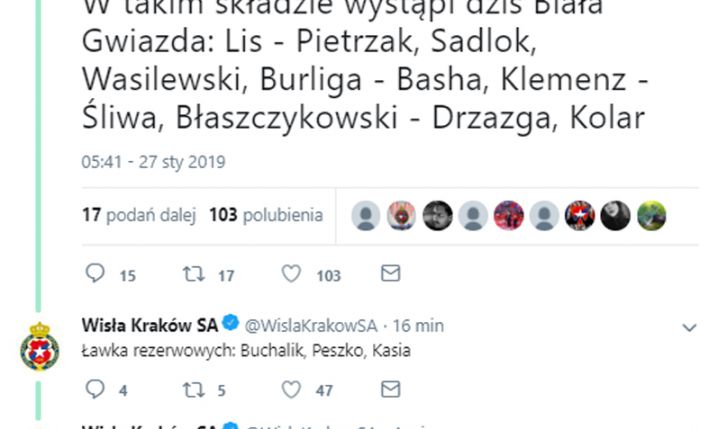 SKŁAD Wisły Kraków na mecz sparingowy!